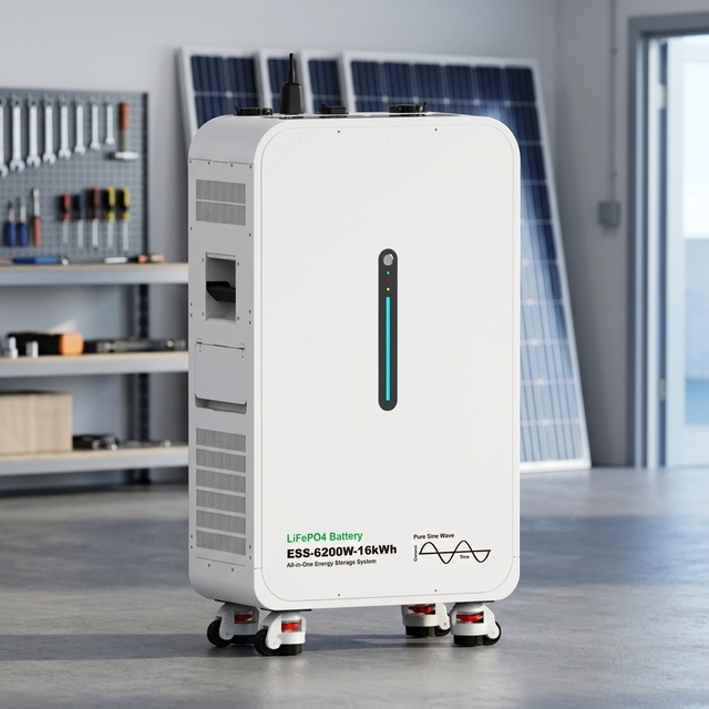 KUCHER 51.2V 6.2KW 16kwh All One Home Energy Storage Inverter Pure Sine Wave LiFePO4 Hybrid Grid System CAN Wall-Mounted