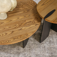 Petite et grande table basse ronde moderne et luxueuse en bois massif Table à thé nordique Tables basses