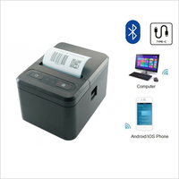 Printer Thermal 2-in-1 3-inci 80mm Pencetak Label Barcode Uang Kertas dengan Penerimaan Panas Langsung BT-80L Stok USB/Nirkabel/