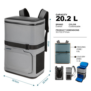 Sac à dos isotherme double couche 2-en-1, sac isotherme souple résistant à l'eau avec zone de rangement étanche en bas pour les aventures en plein air - Product Image 2