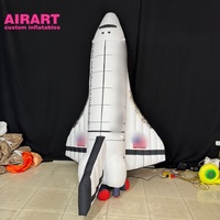 Maquette gonflable de fusée aérospatiale de 3 m de long avec logo personnalisé pour l'affichage en boîte de nuit ou lors de fêtes sur le thème de l'espace