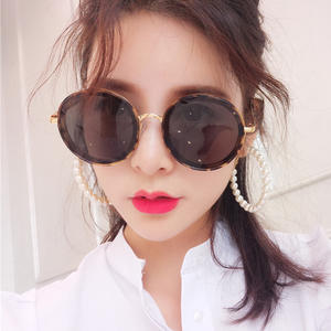 Gafas de Sol Redondas para Mujer Qianai, Lentes Azul Océano UV400, Montura Transparente, Estilo Retro, Gafas de Conducir E4-1793 - Product Image 5