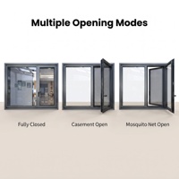 Ventanas Francesas Modernas con Marco de Aleación de Aluminio Insonorizadas, Doble Acristalamiento, Calidad Energy Star, Aislamiento Térmico