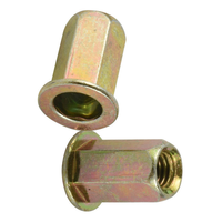 Mur Rivet Baja Karbon Lapis Seng Kuning Bulat Heksagonal Kelas 4 M3-M12