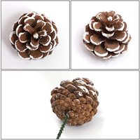 Cônes de pin naturels à bout de neige avec fil vert, 5 pouces, 20 pièces, pour décoration d'arbre de noël
