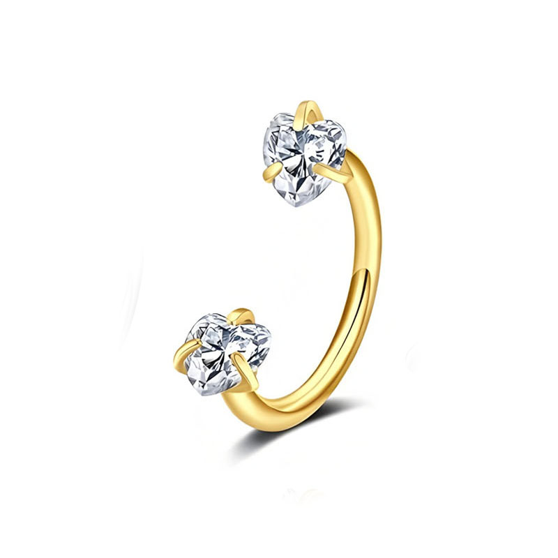 Golden - Heart White Zirconia