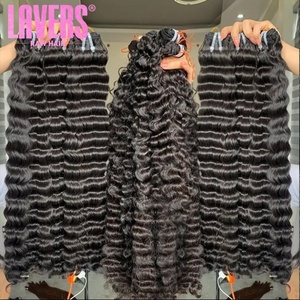 Chưa Qua Chế Biến Nguyên Miến Điện Bó Xoăn Tóc Con Người Dệt Nhà Cung Cấp 15A Màu Sắc Tự Nhiên Nhà Tài Trợ Duy Nhất Tóc Trinh Nữ Sợi Ngang Phần Mở Rộng - Product Image 1