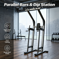 Torre de Ejercicios Multifuncional Comercial para el Hogar con Barra Doble, Estación de Dominadas y Estación de Dips para Entrenamiento de Fuerza de Cuerpo Completo y Parte Superior del Cuerpo para Gimnasio