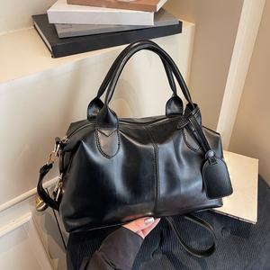 Sac à main Boston polyvalent pour femme, design de marque, motif litchi, grande capacité, sac à bandoulière unique, sac fourre-tout Hobo - Product Image 3