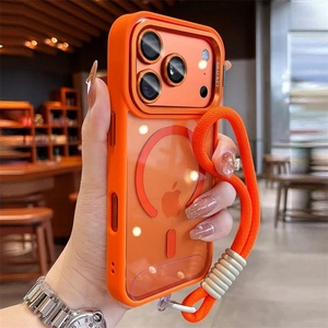 เคสใสแบบมีขาตั้งโลหะสำหรับ iPhone 17 Pro Max พร้อมวงแหวนโลหะป้องกันกล้อง, เคสอะคริลิคพร้อมสายคล้องสำหรับ iPhone 17 - Product Image 6