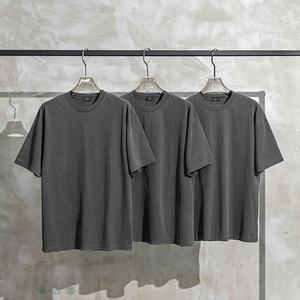เสื้อยืดโอเวอร์ไซส์ทรงวินเทจ แขนสั้น ผ้าถักเนื้อนุ่ม 200 กรัม ล้างสีแบบแอซิดวอช ดีไซน์ขาดๆ แบบย้อนยุค เป็นมิตรต่อสิ่งแวดล้อม รุ่นใหม่ประจำฤดูร้อน - Product Image 1