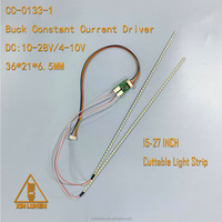 CC-0133-1 Placa Universal de Aluminio para LED de Corriente Constante, Tira de Luz Cortable de 15-27 Pulgadas, Controlador de Retroiluminación 2835LED, Convertidor Elevador de Voltaje