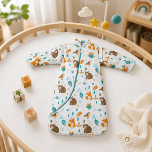 Sac de couchage d'hiver pour bébé 100% coton 3.5 Tog doux à imprimé animal pour la <span class=keywords><strong>naissance</strong></span> à 4 ans - Product Image 1