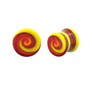 फैक्टरी भेदी प्लग ग्लास सुरंग कार्बनिक बाली प्राकृतिक पत्थर हीरा एक्सेंट सर्पिल फूल स्टड कान गेज - Product Image 5