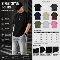 T-shirts à épaules tombantes en gros, 300 g/m², T-shirt vierge oversize en coton épais, coupe carrée, imprimé pour hommes