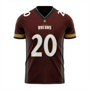 Maillot de football américain 100 % polyester pour adulte, sublimé, avec twill, personnalisable, à faible MOQ et prix abordable, pour l'été - Product Image 1