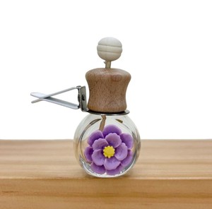 10ml Leere Runde Farbige Blumen-Glasflasche für Auto-Duftspender mit Lüftungsclip und Schraubverschluss, Auto-Parfümflasche, Auto-Diffusor-Flasche - Product Image 6