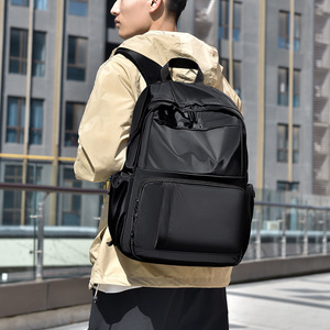 Men's <b>Backpack</b> <b>Large</b> Capacity 15 Inches Water Resistant Casual Everyday Use Gray Black Blue Solid Color Summer 2025 - Product Image 2