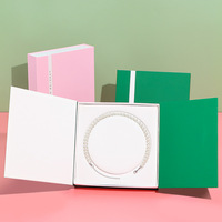 Boîte à bijoux de luxe style livre, boîte à collier avec logo personnalisé, emballage cadeau, boîte à bijoux en papier rigide de qualité supérieure