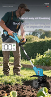 Nouvelle motobineuse agricole micro-rotative au lithium-ion, motobineuse électrique pour usage domestique, décompacteur de sol, petite motobineuse rotative bleue/jaune/rouge