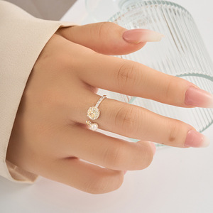 Freshwater Pearl Zircon Fishtail <b>Open</b> <b>Ring</b> Adjustable Index Finger Fashion Jewelry Party Accessory - Product Image 2