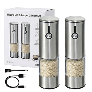 Molino de Especias Recargable Automático Ajustable de Primera Calidad, Acero Inoxidable 304, Núcleo de Cerámica Seguro para Alimentos, Portátil - Product Image 1