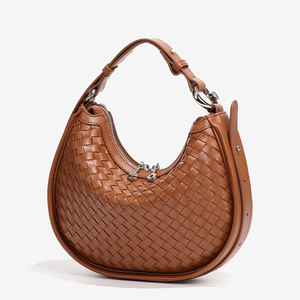 メーカーカスタム大量注文 レディース ヴィンテージ 高級PUレザー ハーフムーン ショルダーバッグ カスタムデザイナーハンドバッグ 女性用 - Product Image 1