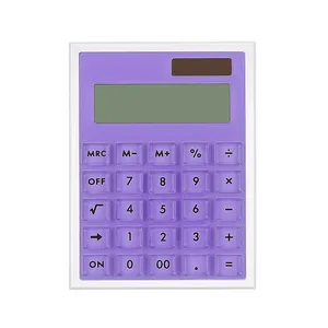 Goedkope Acryl Paars Calculator Voor Supermarkt 12 Digit Desktop Elektronische Kantoor Voor Verkoop