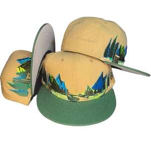 Sombreros Snapback Vintage de alta calidad Tela Oxford duradera Diseño de varios paneles Argyle Leopard Dot Patterns Gorra de béisbol - Product Image 6