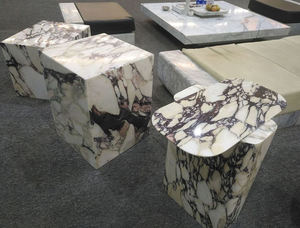طاولة قهوة فخمة إيطالية من Calacatta Viola, طاولة قهوة فخمة من الرخام وطاولة أريكة - Product Image 5