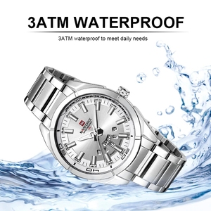 Reloj de Pulsera de Cuarzo <span class=keywords><strong>NAVIFORCE</strong></span> <span class=keywords><strong>9038</strong></span> para Hombre, Estilo Casual de Negocios, Acero Inoxidable de Lujo con Función Impermeable, Logotipo Personalizable - Product Image 3