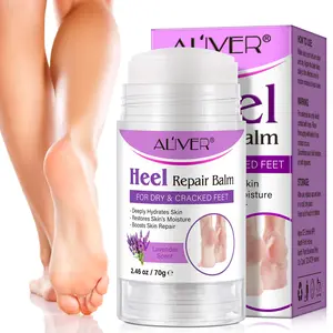 ALIVER krim perbaikan kaki, mencegah kelembapan kulit asam hyaluronic lavender label pribadi untuk tumit retak