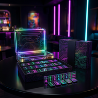 Juego de Mahjong con Luces LED, Fichas Acrílicas, Caja con Patrón PCB, Logotipo Personalizado, Regalo para Fiestas