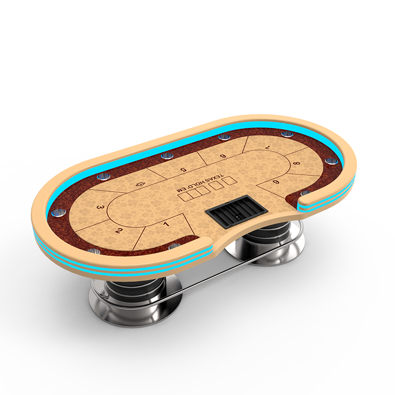 YH 102 дюймовый роскошный покерный стол из нержавеющей стали с круглыми ножками и подсветкой Texas Holden для 10 игроков