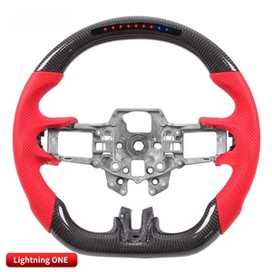 Volant de direction en fibre de carbone véritable avec commande par application LED, vitesse et régime, <span class=keywords><strong>prix</strong></span> d'usine, pour <span class=keywords><strong>Ford</strong></span> <span class=keywords><strong>Mustang</strong></span> 2015-2020, volant de direction pour voiture de sport - Product Image 4