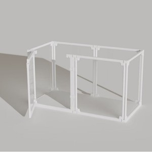 Recinto per Animali Domestici Moderno e Regolabile, Vista Panoramica, Materiale in Plastica ABS, Montaggio Flessibile, Chiusura a Bottone a Scatto, Recinzione Impilabile per Cani - Product Image 1