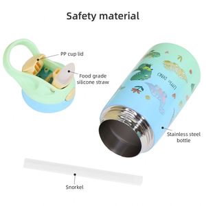 Termo de Agua Portátil de Acero Inoxidable de 420 ml para Estudiantes, Taza Térmica de Doble Pared con Tapa Abatible - Product Image 4