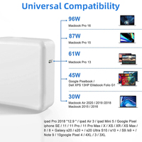 Adaptateur secteur pour ordinateur portable avec prise britannique 96W Type C 61W USB C 87W pour Apple Macbook Air Pro