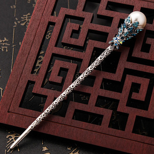 Baguettes à cheveux rétro Vintage en métal, belle épingle à cheveux en perles de diamant, accessoires pour <span class=keywords><strong>Chignon</strong></span>, porte-<span class=keywords><strong>chignon</strong></span>, épingle à cheveux - Product Image 2