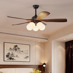 Ventilateur de plafond vintage avec commande vocale, lustre de restaurant, table à manger rétro américaine, corps du ventilateur - Product Image 2