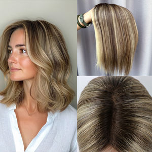 모노 토퍼의 6x6.5 클립 여성을위한 작은 영역 탈모 인모 토퍼에 대한 원래 처리되지 않은 사용자 정의 특별 - Product Image 1