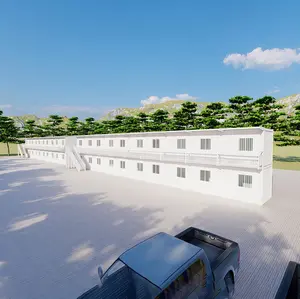工厂现代摩洛哥低成本预制集装箱房屋平板包装隔热结构设计预制抗震房屋