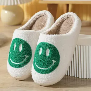 New Arrival Smiley Face Cute Cartoon Popular Casual Warm Cotton Fluffy Cotton Home Ladies Lovers Slippers