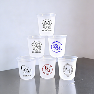 Bicchieri in Plastica Biodegradabile per Cani da 12oz e 16oz, Compostabili, Trasparenti, <span class=keywords><strong>con</strong></span> Coperchio a Cupola e Coperchi Piatti, Personalizzabili <span class=keywords><strong>con</strong></span> Stampa Logo, <span class=keywords><strong>Nome</strong></span>, Matrimonio - Product Image 1