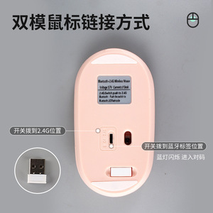 Souris Bluetooth sans fil 1000Dpi, fonctionnement silencieux, conception ergonomique, forme de galet, pour le bureau et la maison - Product Image 3