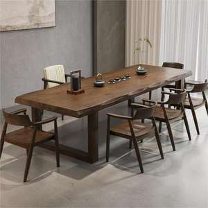 <b>Solid</b> <b>Wood</b> Dining <b>Table</b> Rectangle Stable Design For Home Tea Kung Fu Set Modern Style - Product Image 3