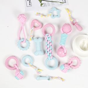 Giocattolo resistente ai morsi per animali domestici Set di giocattoli da masticare molare 6 confezioni per la pulizia dei denti corda di cotone TPR cane che digrizza i denti per animali domestici giocattolo interattivo - Product Image 1