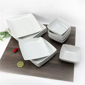 Home Fashion Produkt Weißes Geschirr Keramik Abendessen Set Servier platten 18 Stück Teller Teller-Sets