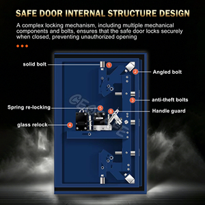 CEQSAFE Heavy-Duty Fireproof & Theft-<b>Proof</b> Safe with Fingerprint & Key Lock 2 Hours <b>Fire</b> Resistance for Home Hotel Office - Product Image 5