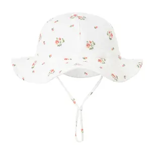 Baby Cotton Bucket Hat New Children Summer Outdoor Caps Boys Girls Print Sun Hat Unisex Beach Fishing Hat For 3-12 Months